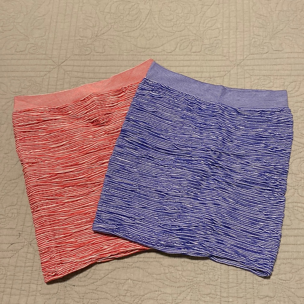 2x Seamless Bandage Striped Mini Skirt